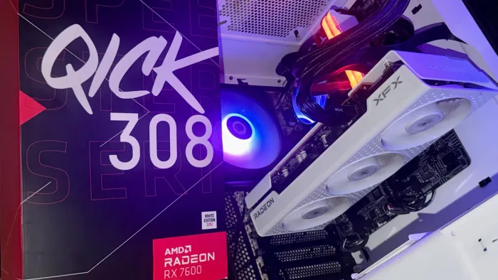 PLACA DE VÍDEO RX 7600 XFX QICK 380 SPEEDSTER - WITHE EDITION - zero- na caixa