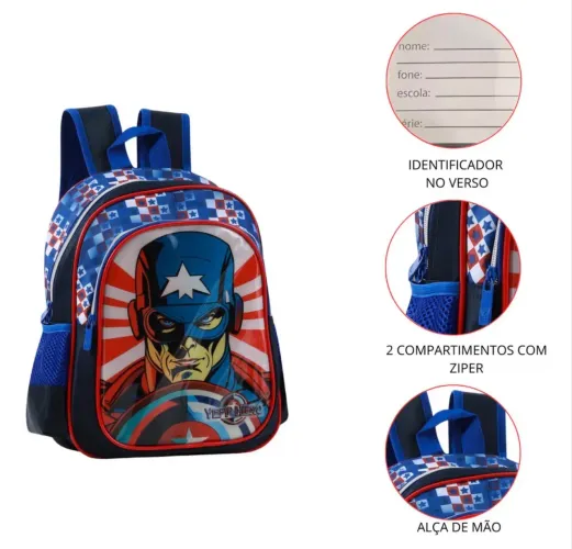 Mochila Escolar Infantil Yepp Hero Peq Menino Creche Passeio