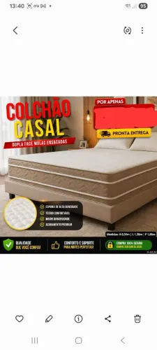 COLCHÃO CASAL MOLAS ENSACADAS + D33 DUPLA FACE