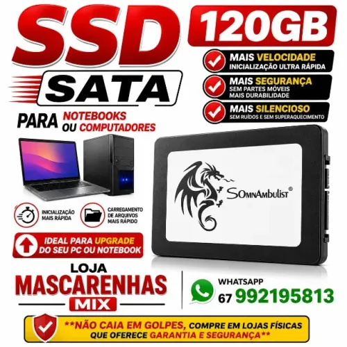 SSD 120GB NOVO PARA PC E NOTEBOOK COD: 050