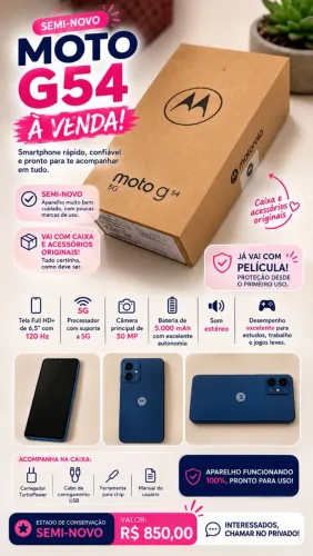 Moto G54 - Seminovo acessórios originais