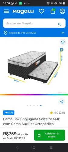 Cama box solteiro