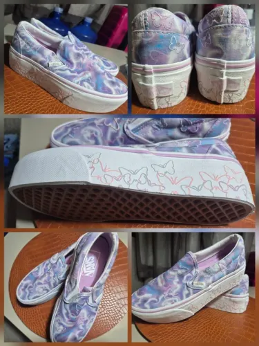 Tênis Vans Classic Slip-On Stackform florido 35