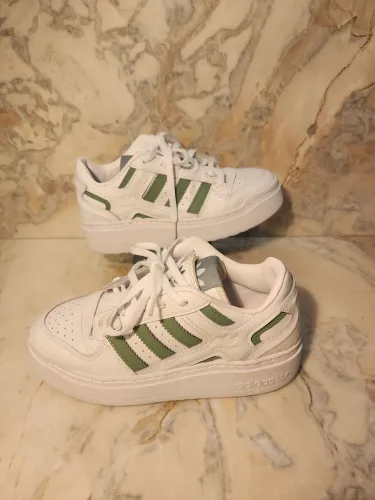 Tênis Adidas Forum Bold Stripes Branco/Verde Original - Tam. 38