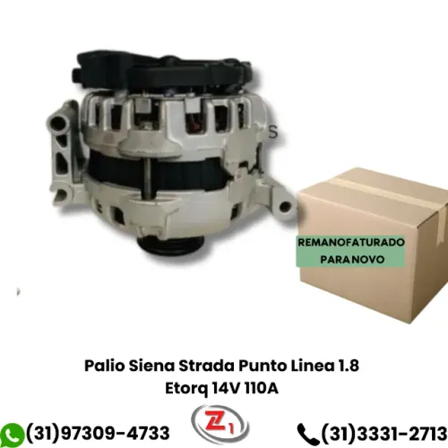 Alternador Palio Siena Strada Punto Linea 1.8 Etorq 14V 110A Bosch F000BL0609 F000BL0700