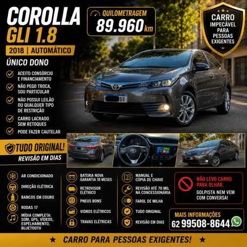Toyota Corolla GLI 1.8 Flex 16V Aut. 2018