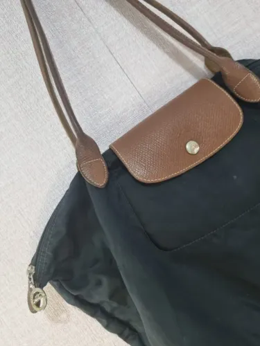 Bolsa tote Longchamp Le Pliage preta