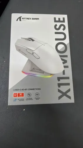 Mouse Gamer Attack Shark x11, sem fio, com dock de carregamento, sensor PAW 3311. NOVO!!!!