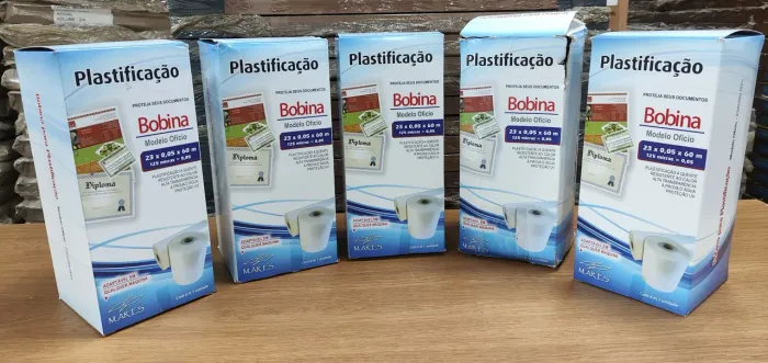 Lote 5 Bobinas para Plastificação Mares 23x60m - 125 Micras