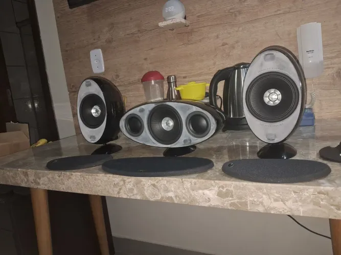 TRIO DE CAIXAS KEF SP3588 klipsch b&w focal dynaudio elac 