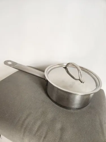 Panela Tramontina Aço Inox Fundo Duplo/Triplo 16cm com Tampa - Original