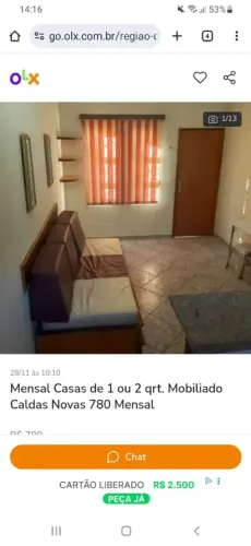 Alugo Casas de 1 ou 2 quartos mobiliadas Caldas Novas Residencial Primavera