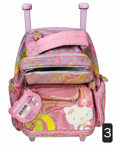 Mochila de Rodinha Hello Kitty + Estojo Nova