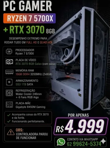 ? PC Gamer Ryzen 7 5700X + RTX 3070 8GB + 16GB RAM