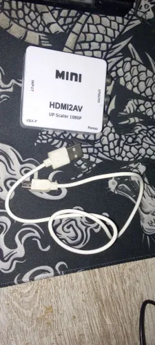 Hdmi2av (adaptador de HDMI para Av), acompanha como brinde extensor USB e extensor p2