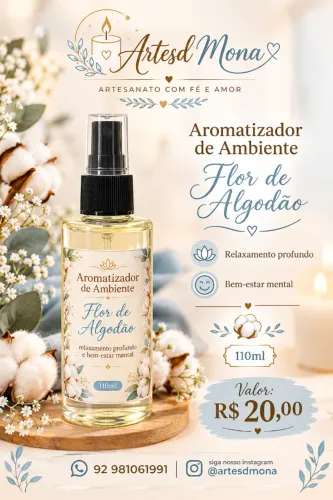 Aromatizador de Ambiente Flor de Algodão