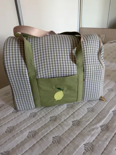 Bolsa de Transporte Pet Woof Classic Acolchoada - Xadrez Verde Limão (Estado de Nova)