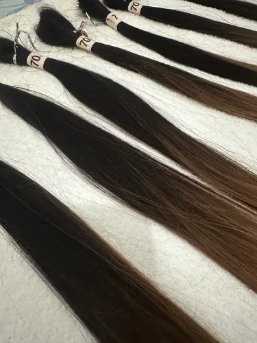 Cabelo Humano Natural Ombré - 305g | 75cm | Alta Qualidade