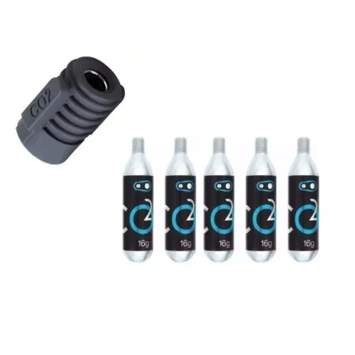 Rf080 Kit com 1 bico inflador e 1 cartucho refil de CO² de 16 gramas CrankBrothers