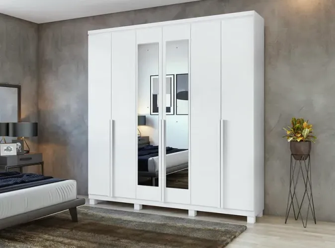 Guarda Roupa Alonzo Lopas 100% MDF, 06 Portas e 04 Gavetas - Entrega Imediata;