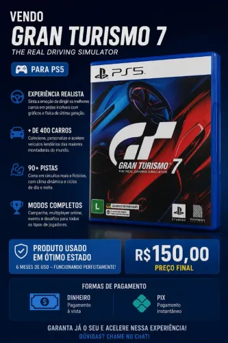Gran Turismo 7 PS5 - Mídia Física | Ótimo Estado | R$ 150
