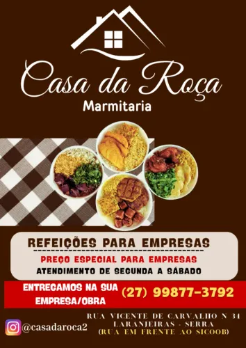 Almoço para empresas e obras - Comida caseira em Larajeiras na Serra