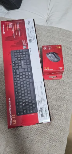 Teclado e mouse novos, zerado, sem uso, na caixa