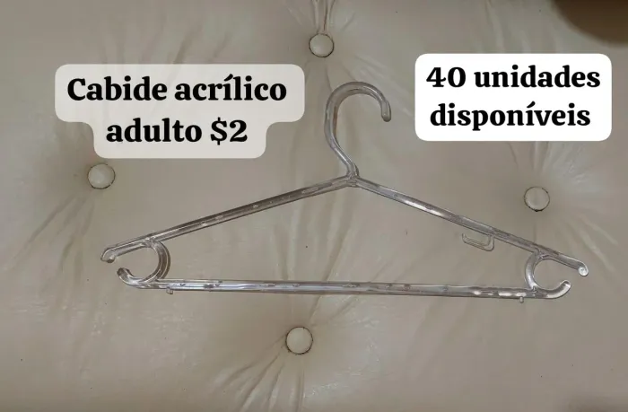 Cabides acrílico normal e com presilha adulto