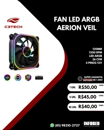 Fan led ARGB modelos variados 