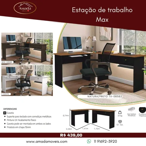Estação de trabalho Max - à pronta entrega