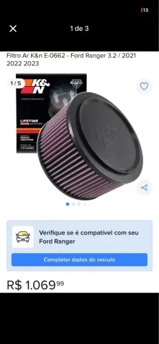 Filtro Ar K&n - Ford Ranger 3.2 2.5 2.2