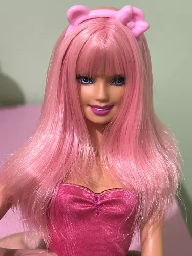 Boneca Barbie fashionista cabelo rosa Swappin Styles