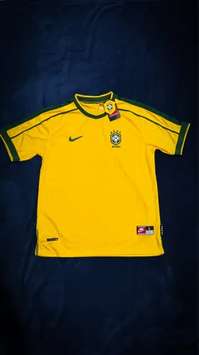 CAMISA RETRÔ BRASIL 1998 AMARELA