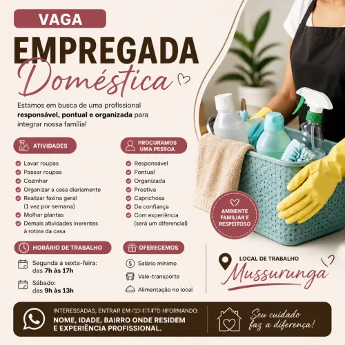Vaga de empregada doméstica 