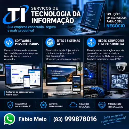SERVIÇOS DE TI - SOLUÇÕES COMPLETAS PARA SUACASA OU EMPRESA