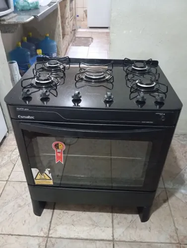 FOGÃO ESMALTEC 5 BOCAS MESA DE VIDRO FUNCIONANDO PERFEITAMENTE (MANUAL) FAÇO A ENTREGA