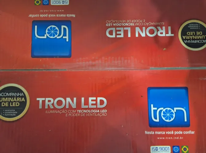 Ventilador de teto Tron Led Búzios Max fechado na caixa