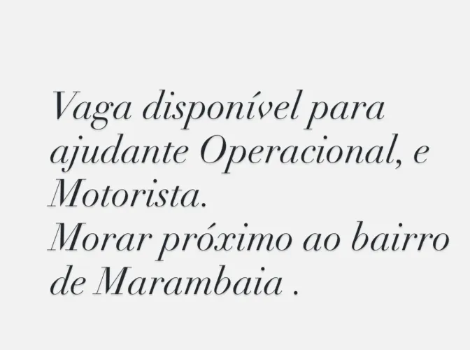 Vaga disponível
