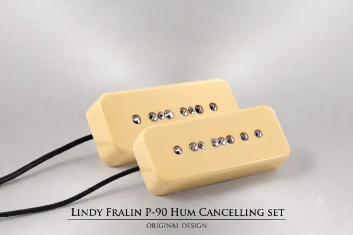 Par de Captadores Lindy Fralin P-90 Hum Cancelling Set (Creme)