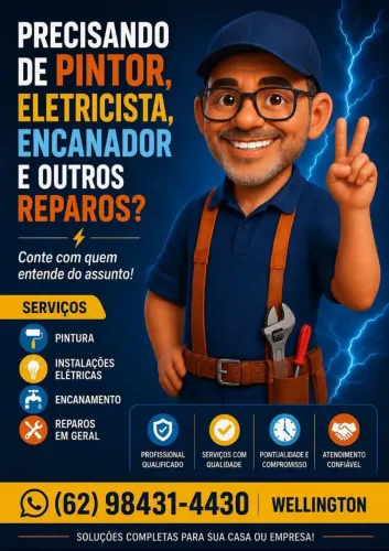 Eletricista, encanador e pintor.