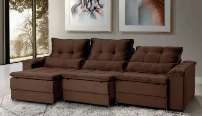Sofá Versato 3,05m Retrátil Reclinável C/ Pillow - NOVO, FAZEMOS ENTREGA