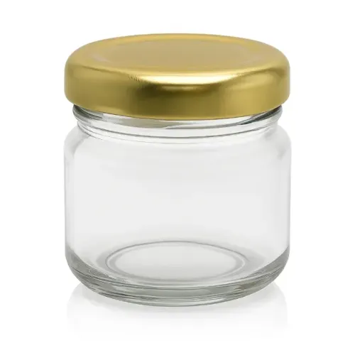 Potes de Vidro 40g com Tampa Dourada 