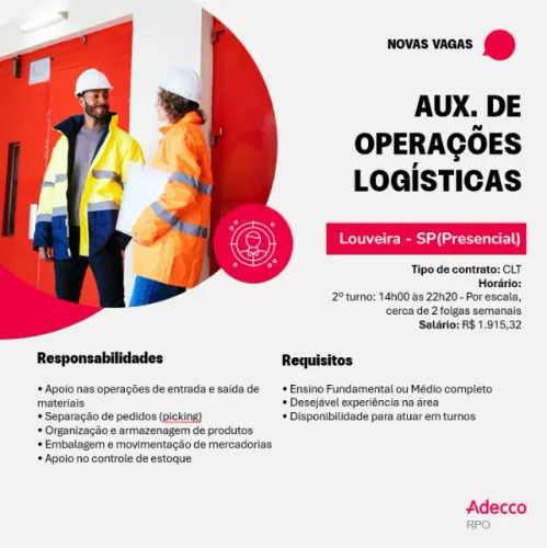 Vaga - Auxiliar de Op. logísticas