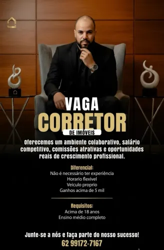 Vaga para corretor de imóveis