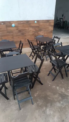 Jogo de mesa 70x70 preto
