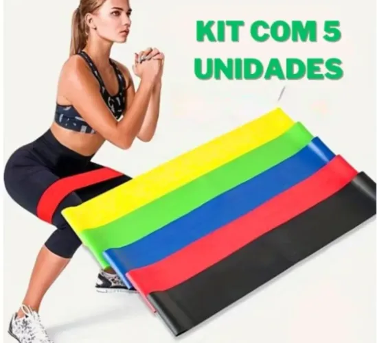 Faixa Elástica Para Treino Academia Kit 5 Unidades