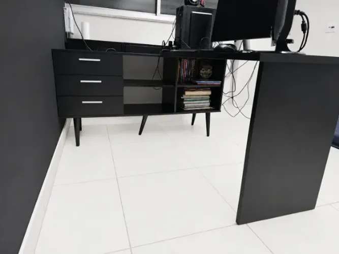 Escrivaninha Mesa De Estudos De Canto Em L Preto