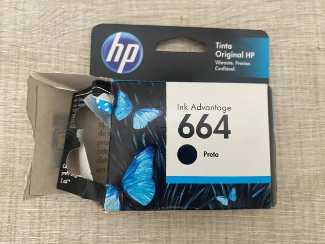 Cartucho de tinta hp 664 preto vazio