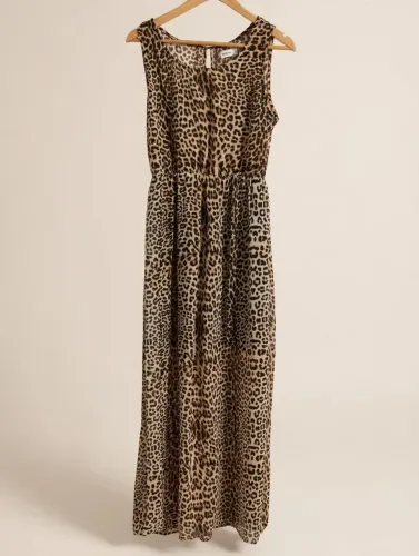 Vestido Longo Onça Claro
