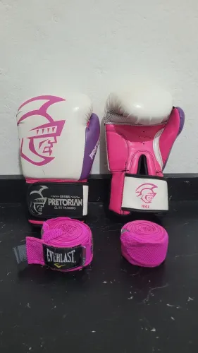 Luva pretorian 10 oz e bandagem everlast 5 m